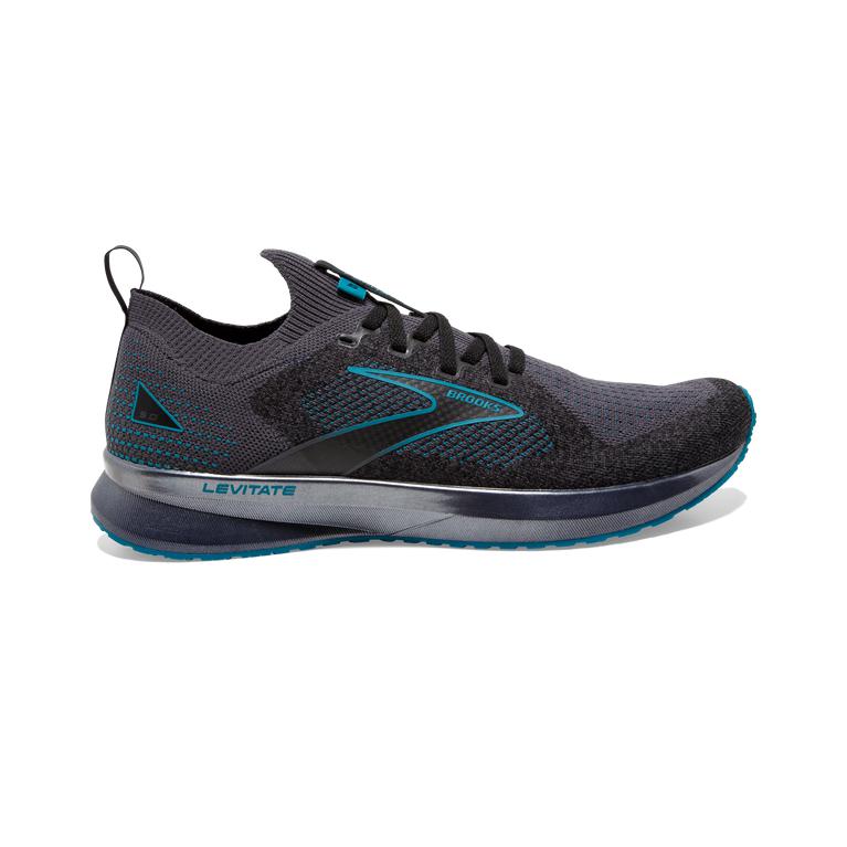 Brooks LEVITATE STEALTHFIT 5 Energy Return Road Running Shoes Mens Sale - Black/Ebony/grey Charcoal/